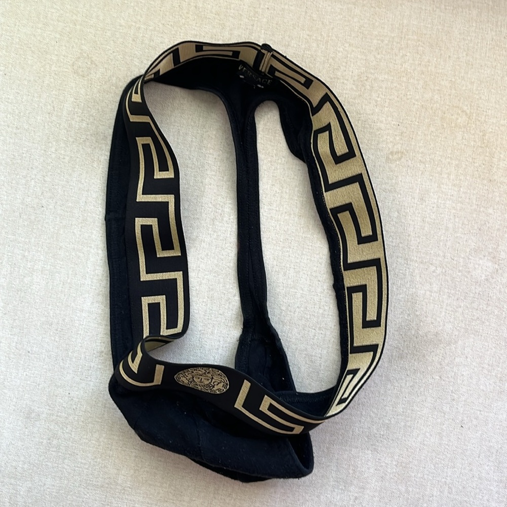 Versace Black Briefs with Gold Greek Key Design - Picture 4 of 4